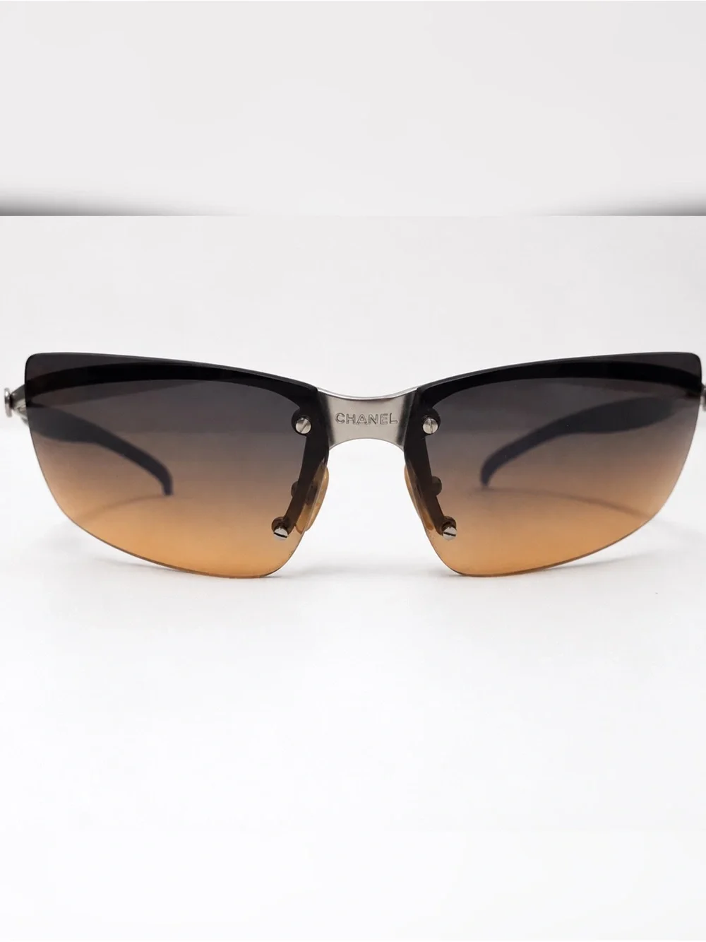 Vintage Chanel 4009 Women's Gradient Brown Rimless Sunglasses